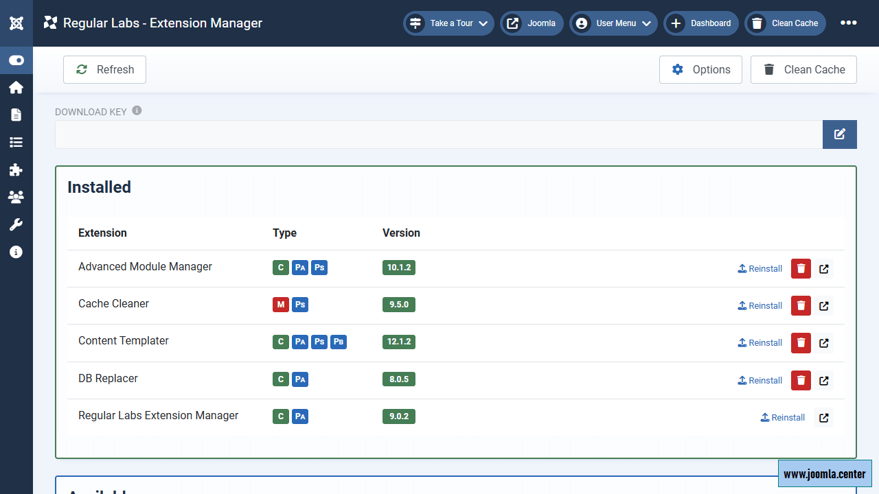 Regular Labs Extension Manager